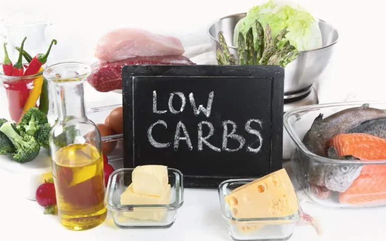 A selection of low carb diet foods such as fresh vegetables.