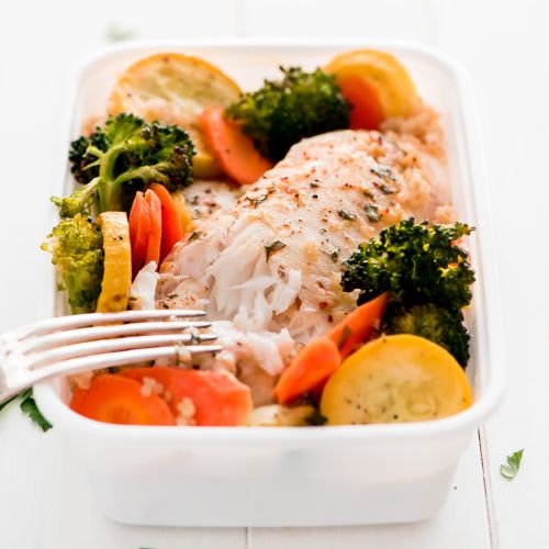 Baked Tilapia with Roasted Vegetables