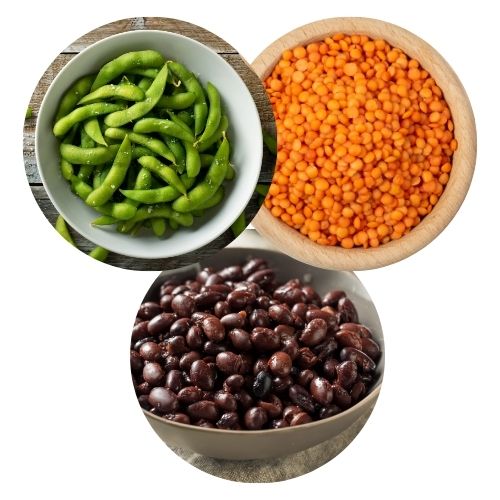 Edamame, Lentils and Black Beans