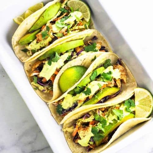 Krill Tacos with Avocado and Lime Slaw