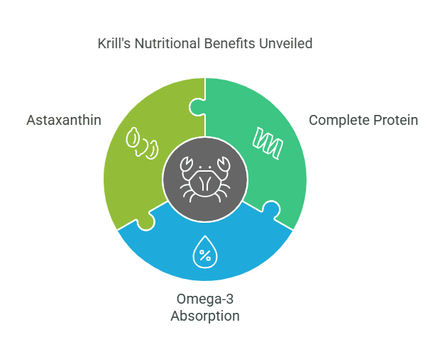 Visual representation of krill's essential nutritional benefits